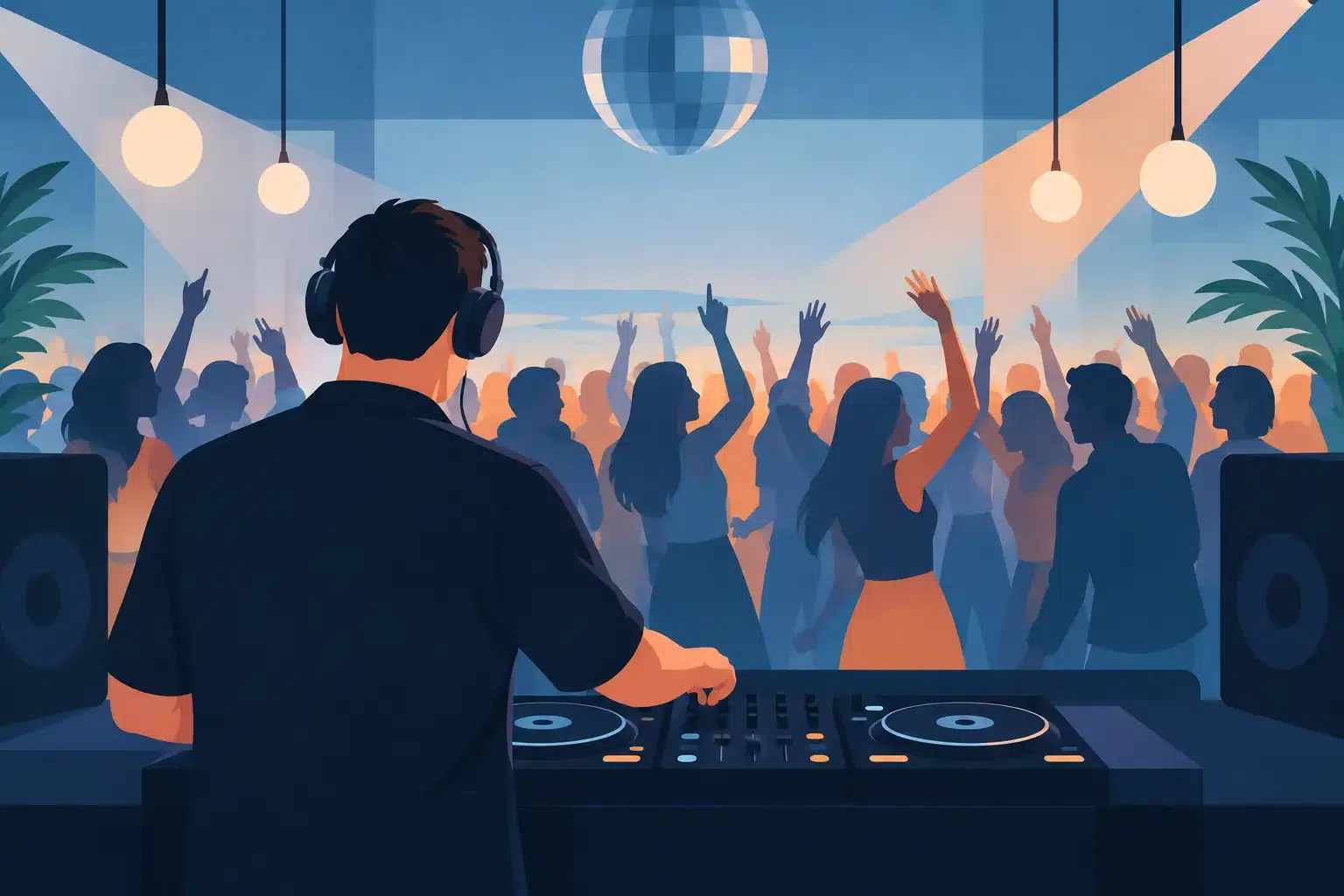 Hvor lang tid spiller DJ til en typisk fest?