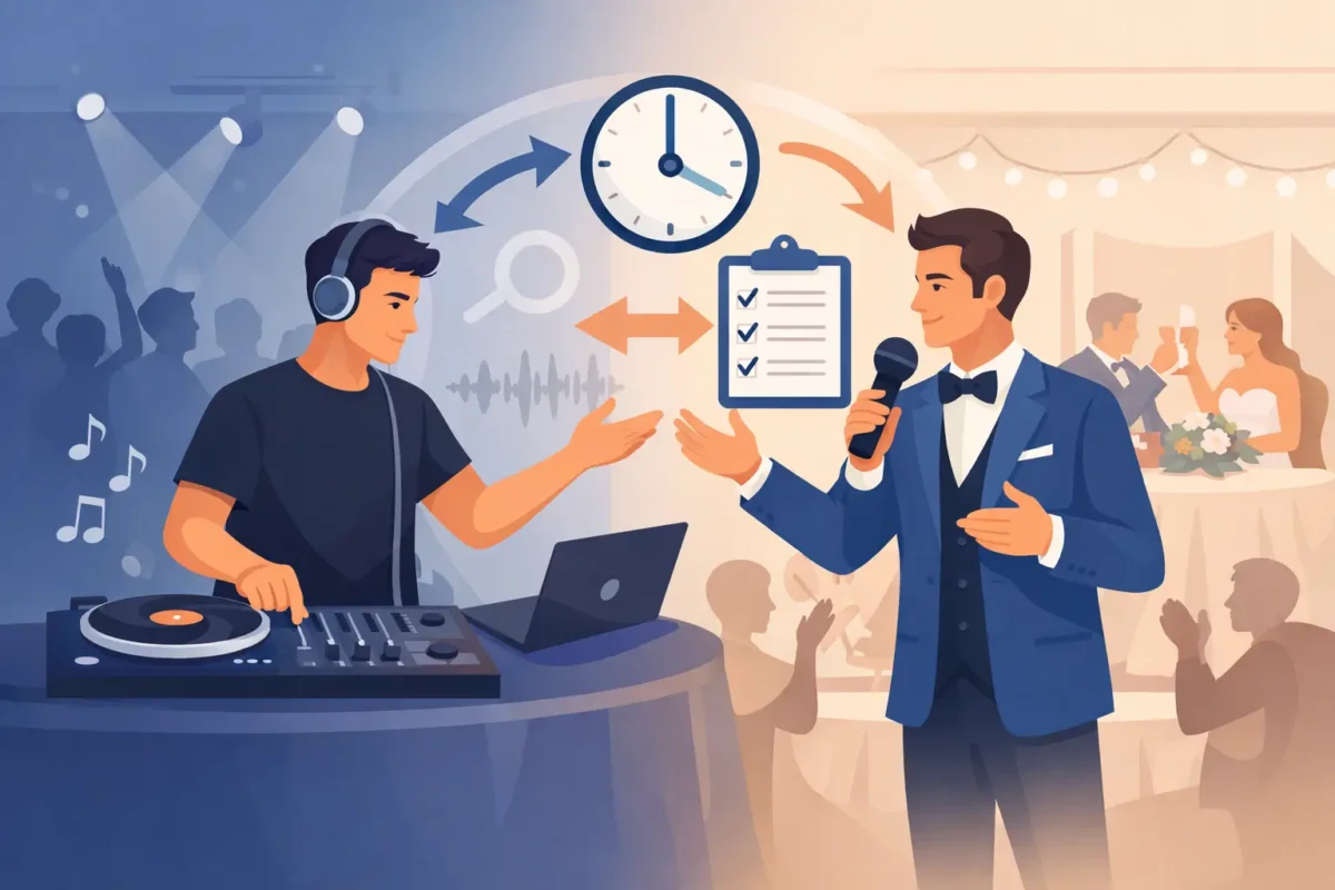 Koordinér DJ og toastmaster uden døde pauser